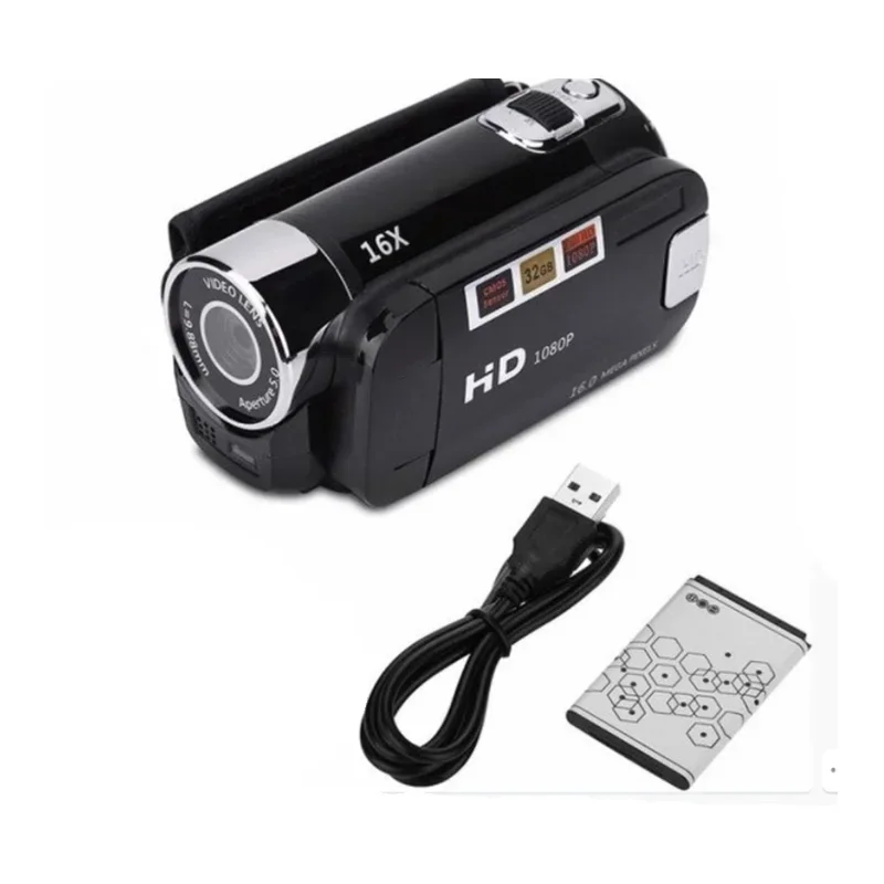 DV Video Camcorder 1080P Full HD 16MP Anti Shake Digital Video Camera 270 Degree Rotation Screen 16X Night Shoot Zoom Camera