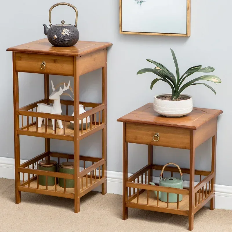 

Bamboo Bedside Table with Drawer, Eco-Friendly Nightstand, Storage Shelving Unit for Bedroom Bamboo Organizer Table