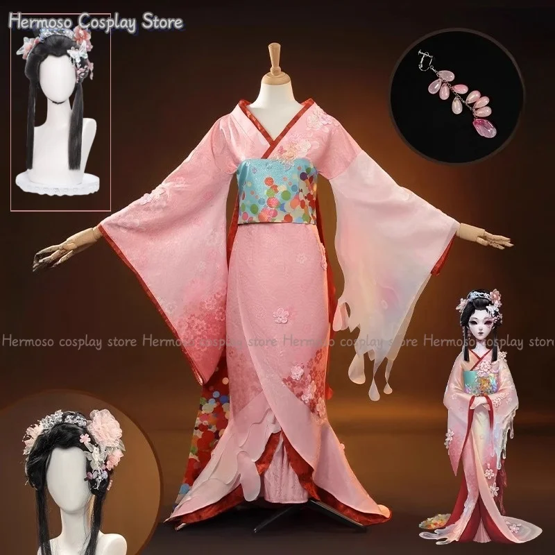 

Identity V Geisha Michiko Cosplay Costume Wig Amber Tears Hanfu Dress Headwear Hairclips Outfit Props For Women Girls Adult