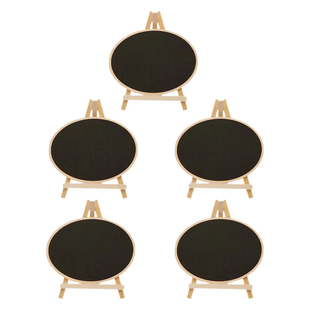 5 Pcs Blackboard Creative Vertical Writing Crafts Cafe Display Stand (Oval) 5pcs Office Desktop Chalkboards Signs Boxwood