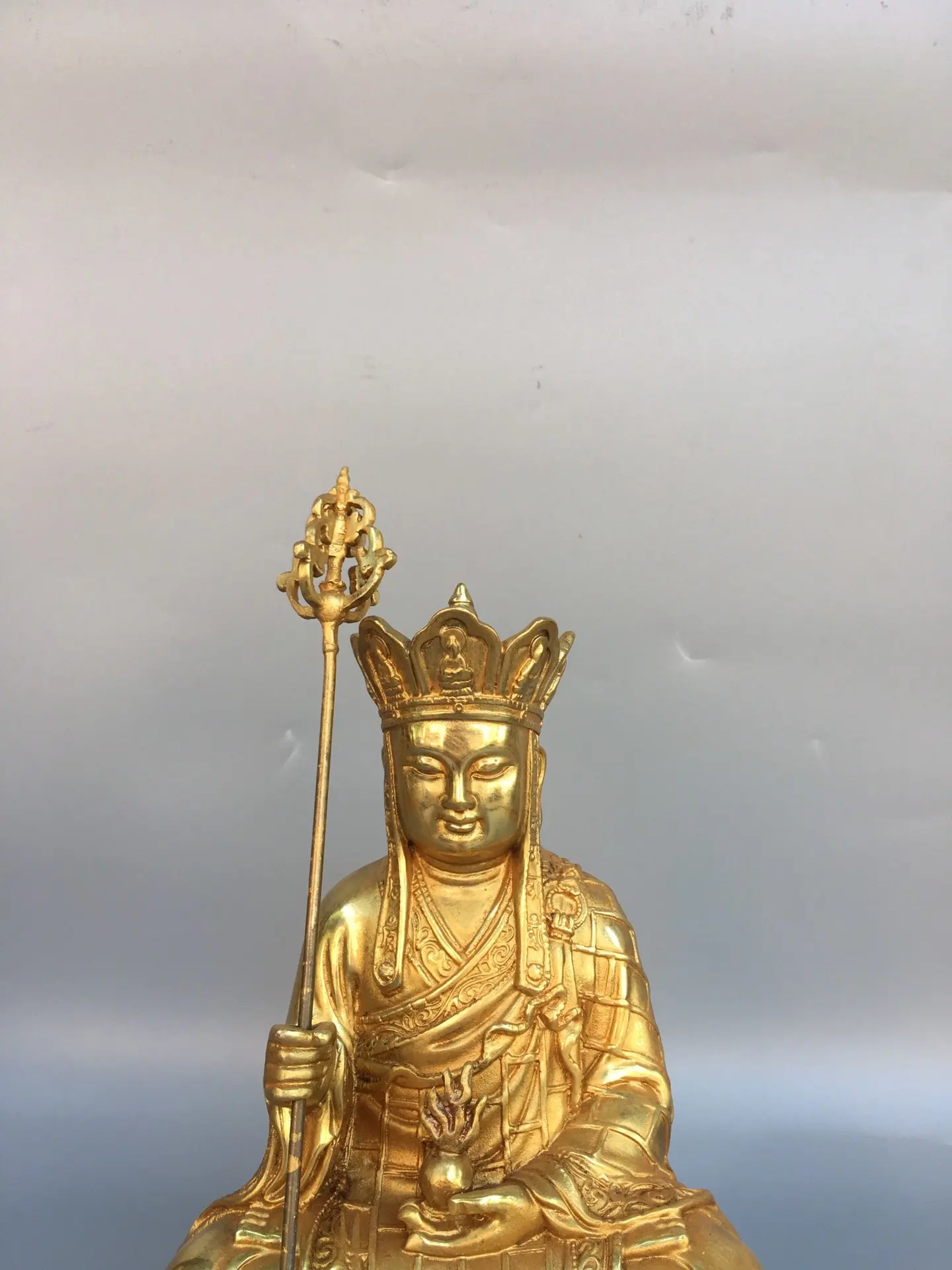 25cm Tibetan Pure Copper Gilded Earth Tibetan Bodhisattva Statue Decoration Home and Hall Supplies