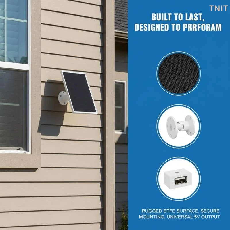 [J] White 3W SolarFor Camera Outdoor Waterproof Security Battery USB 5.7V Solar Panel Powered For Camera