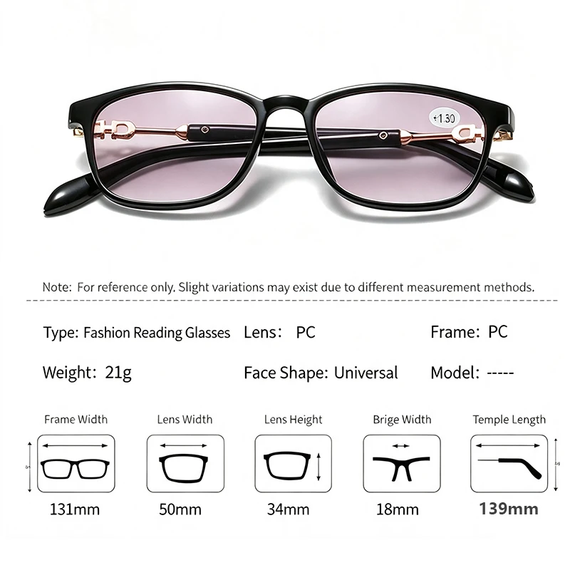 New Square Reading Glasses for Men Women, Metal Hinges Stylish Presbyopia Eyeglasses With HD Gradient Lenses, Blue Light Block