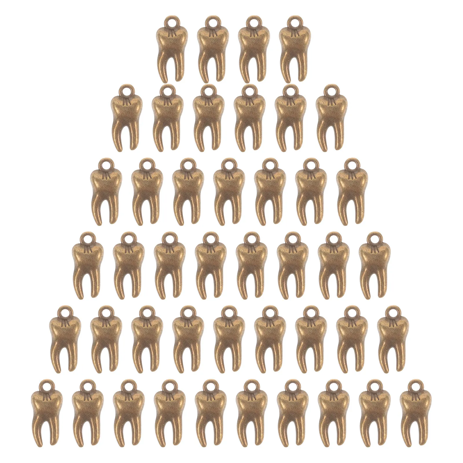 

100 шт. подвесок-зубов из сплава в ретро-стиле для изготовления украшений, ожерелий, брелоков, поделок, необычные подвески-зубы для рукоделия