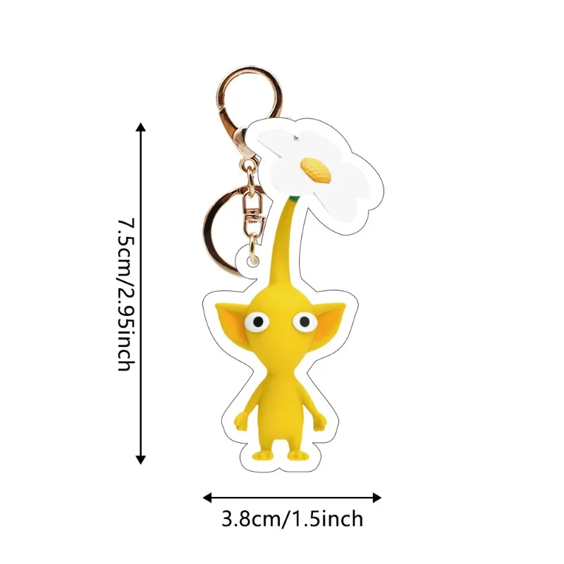 لعبة Pikmin الطرفية الكرتون لطيف الحياة دمية قلادة المفاتيح للنساء الفتيات الصداقة هدية سيارة الديكور المجوهرات المصنوعة يدويا #3