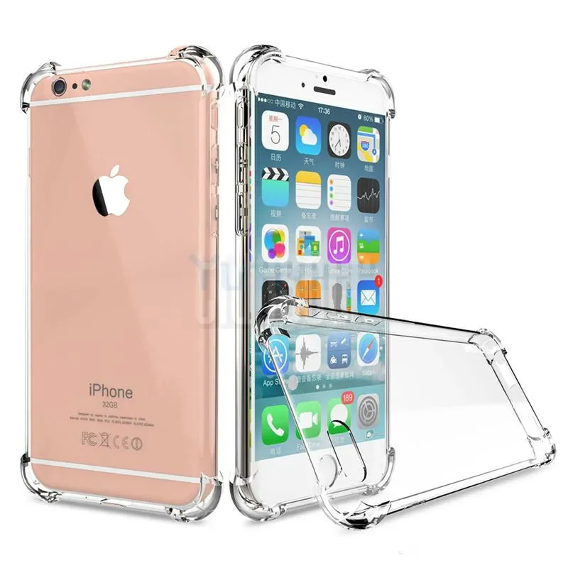 Luxury Shockproof Transparent Silicone Case For iPhone 16 15 14 13 12 11 Pro XS Max XR X 7 8 Soft TPU Phone Shell Back Cover