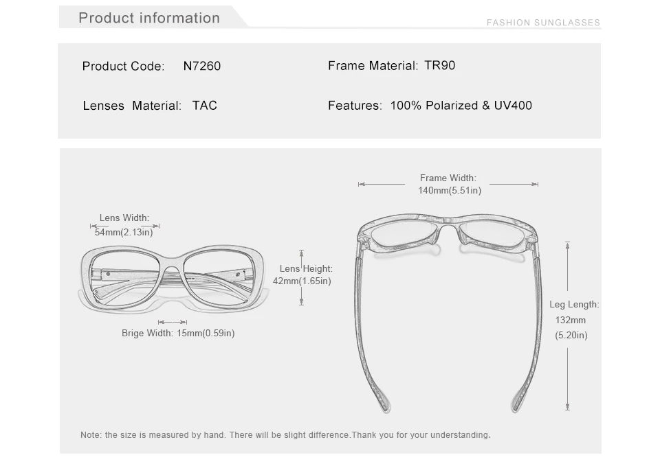 KINGSEVEN Young Style Damen-Sonnenbrille mit Farbverlauf und polarisierten Gläsern, luxuriöses Design, elegante Damen-Sonnenbrille für Damen – Detail 4
