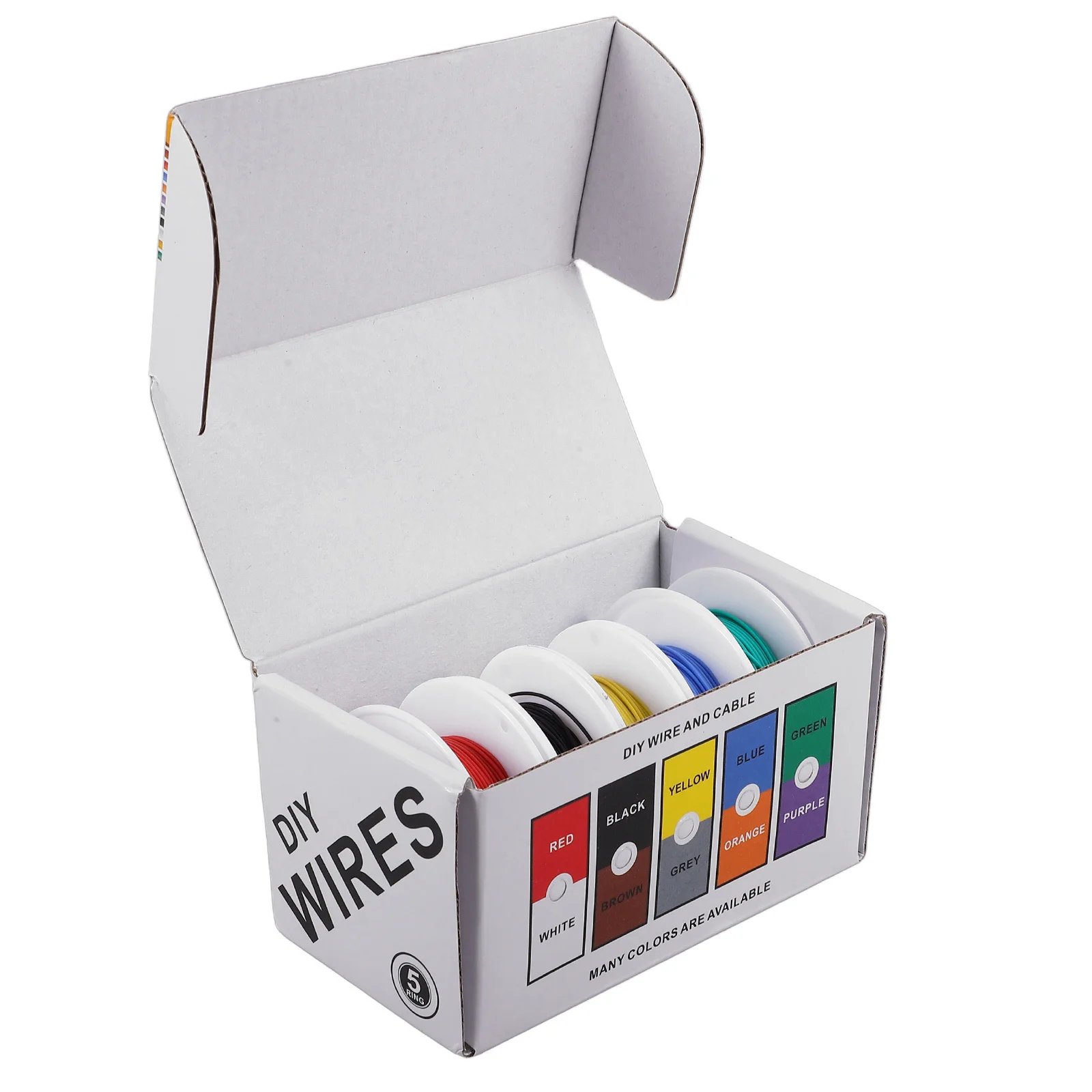 

5 Rolls Silicone Electrical Wire Soft Flexible Connection Wire for Household Electrical Use Temperature Resistant Copper