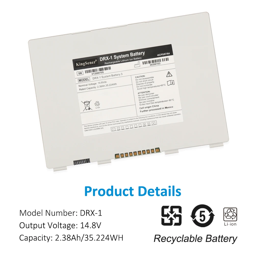 Imagem -02 - Kingsener Smart Li-ion Battery para Hpx-dr3543 Detector para Carestream Drx1 System Tela Plana Digital Imager 450 465