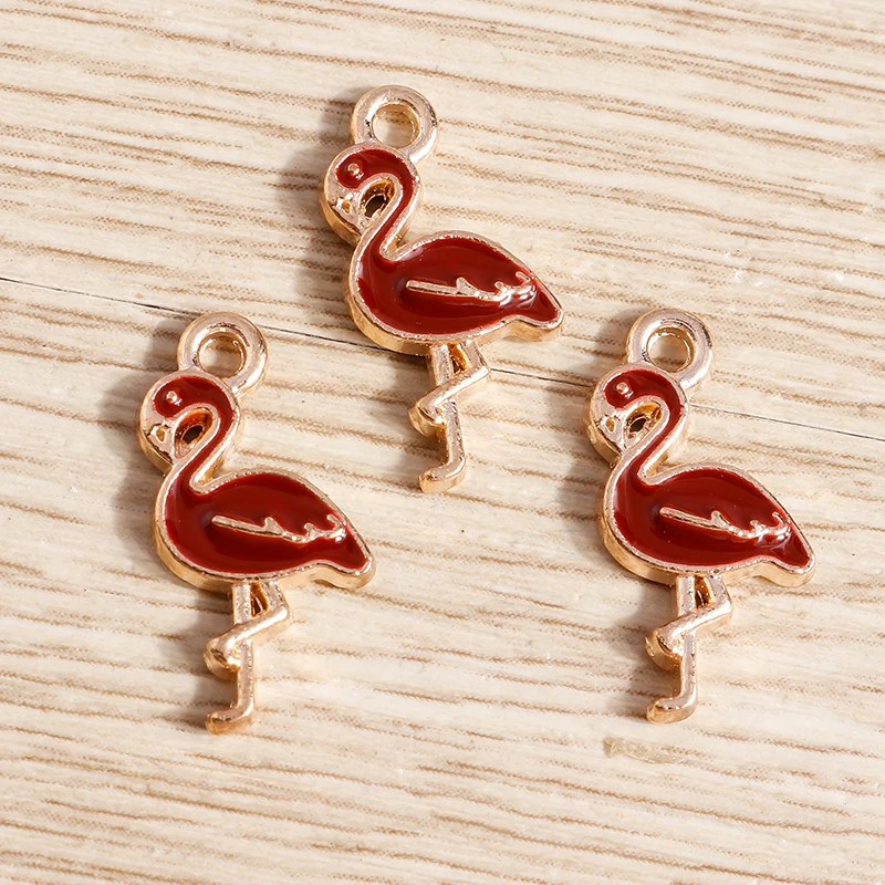 Tusember 10 Stück niedliche Tier-Emaille-Anhänger mit Tauben-, Flamingo- und Eichhörnchenmotiv für Schmuckherstellung, Zubehör, handgefertigte Ohrringe, Armbänder – Detail 16