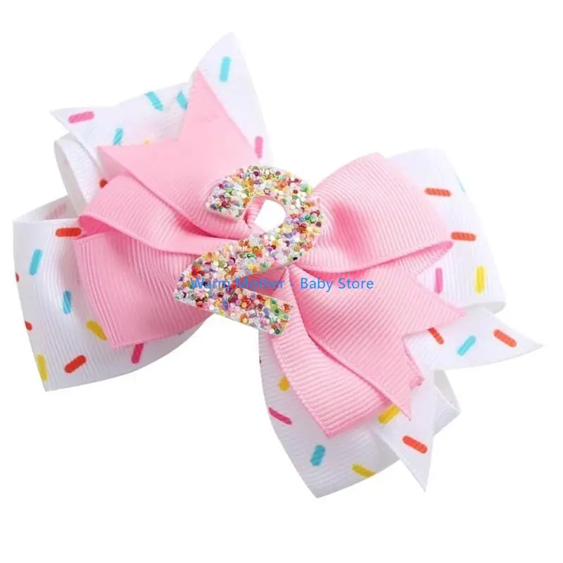 عيد ميلاد الفتيات عقال/مشبك شعر للرضع طفل الكرتون Bowknot ديكور أغطية الرأس/دبوس الشعر الأطفال لحفلة المهرجان 57QE