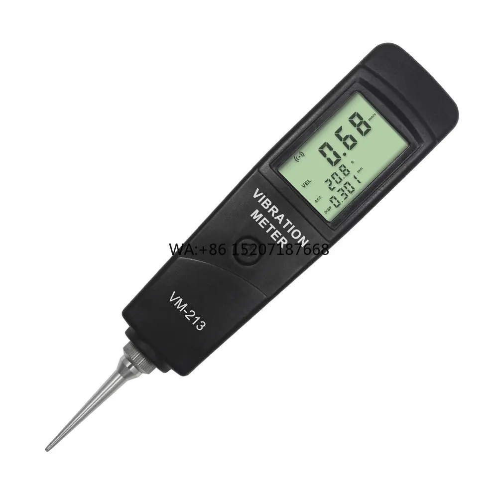 

Vibration Meter Pen Tester Digital VM-213 Handheld Displacement Velocity and Acceleration Analyzer