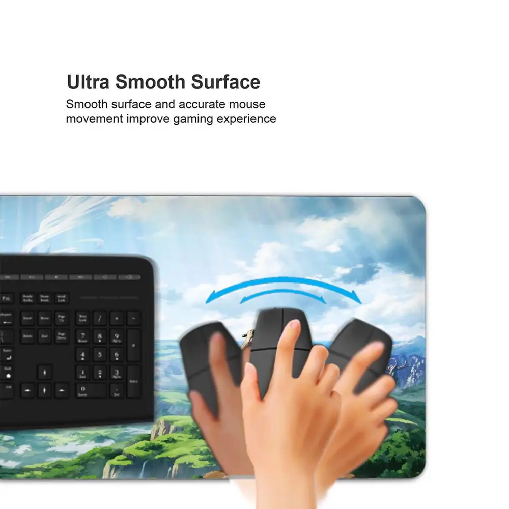 لوحة ماوس Shangri-La Frontier Mouse Pad للكمبيوتر اللوحي مقاس XL لوحة ماوس سطح المكتب، لوحة مفاتيح ألعاب لطيفة عالية الدقة بألوان قوس قزح، مشغل csgo