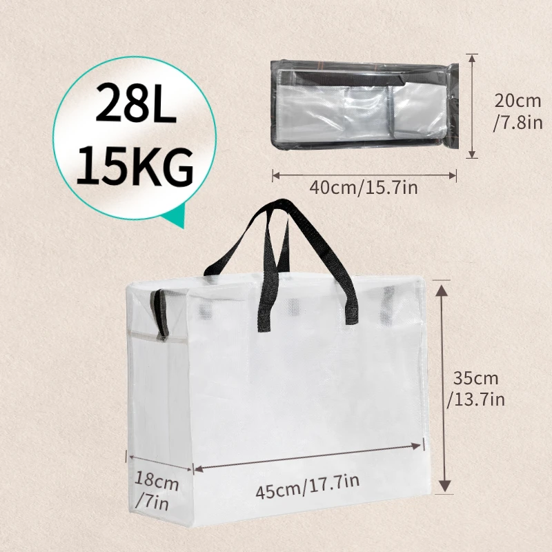 1pcs Heavy Duty Moving Bags with Reinforced Handles - Stronger Handles for Easy Carrying and Storage of Clothes - Clear Storage