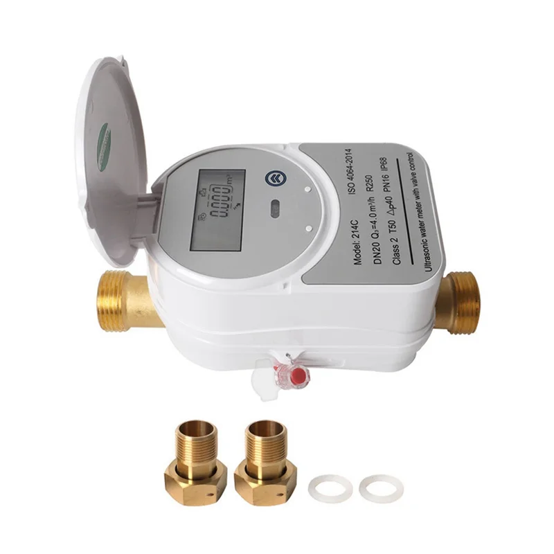 SQPP-Tuya Zigbee Ультразвуковой счетчик воды DN20 с клапаном ЖК-дисплеем Количество воды Измерение расхода расхода IP68 Водонепроницаемый