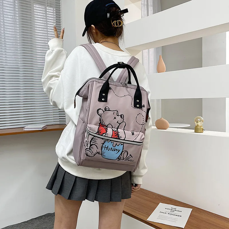 

Disney Winnie The Pooh New Diaper Bag Backpack Cartoon Cute Mother and Baby Bag Large Capacity Lightweight Travel Mommy Bag