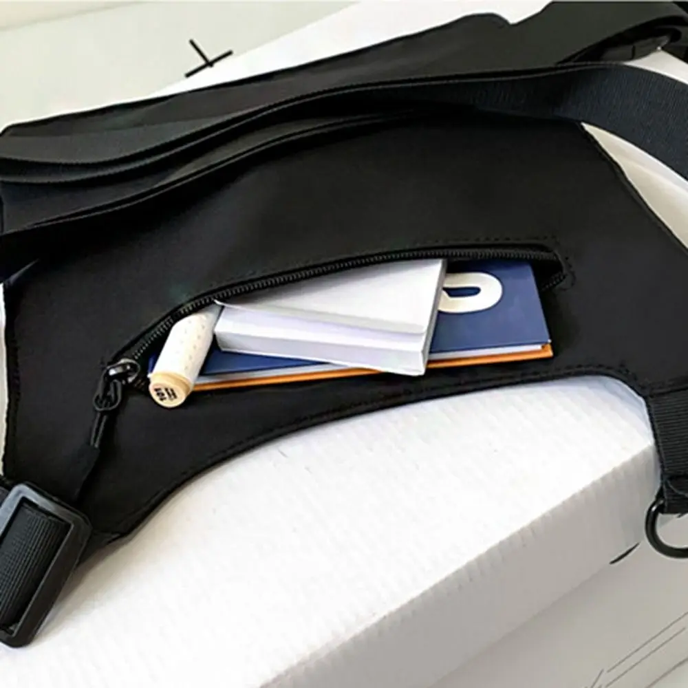 

Casual Multi Pocket Men Chest Bag Large Capacity Nylon Man' s Vest Bag Streetwear Phone Pack Message Crossbody Pouch Unisex