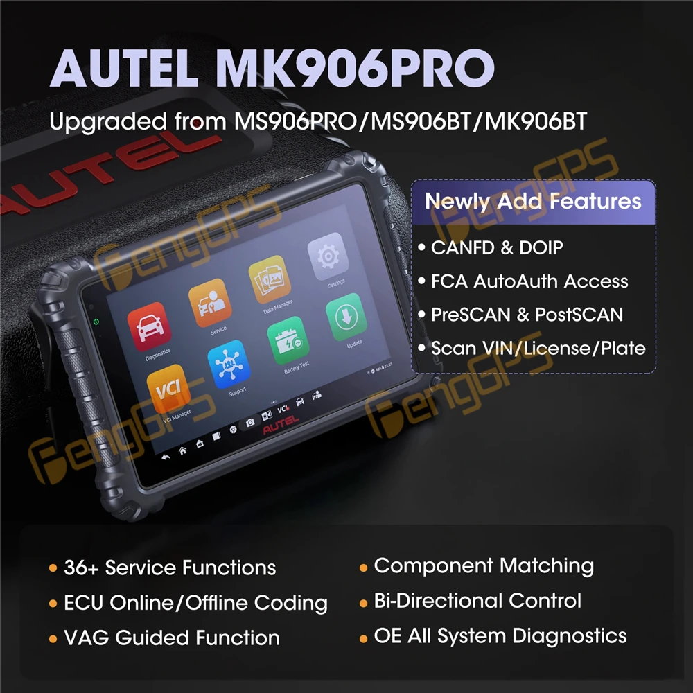 Car Diagnostic Tool Autel MaxiSys MK906 Pro Car Led  Advanced ECU Coding Diagnosis Smart Test with Bluetooth Update TPMS Service