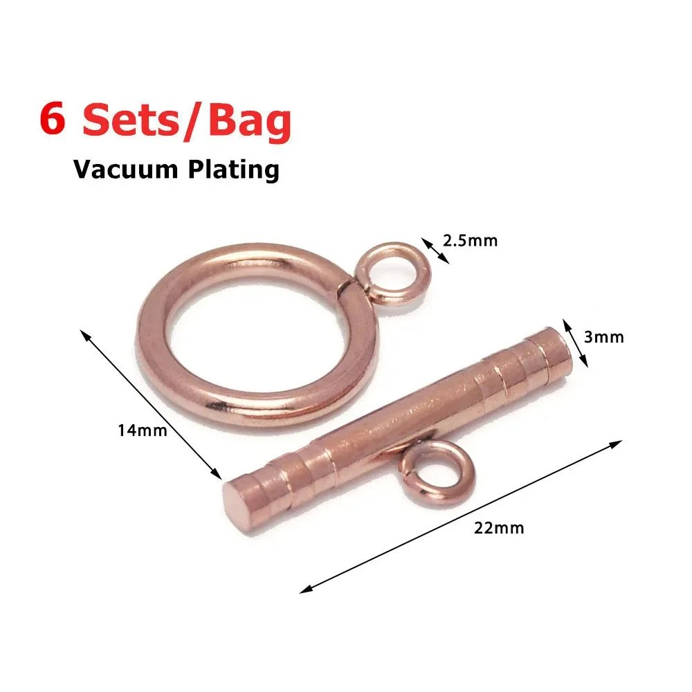 6Sets Gold Stainless Steel Fastener Bracelet OT Toggle Clasp Buckle Connector For Jewelry Making Diy Accessories