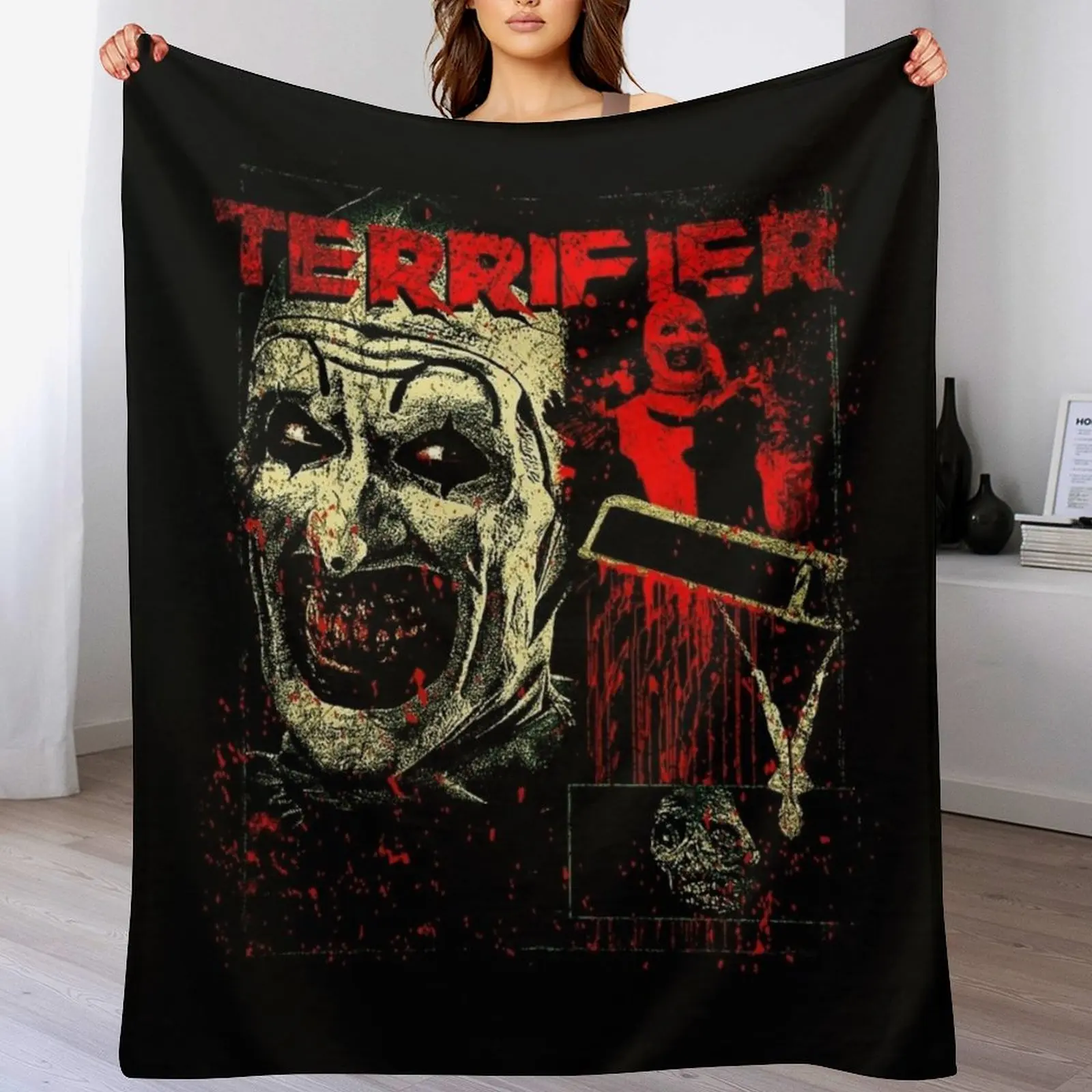 

Terrifier Chilling Clown Horror Flick Throw Blanket Blankets For Bed Blankets For Sofas valentine gift ideas bed plaid Blankets