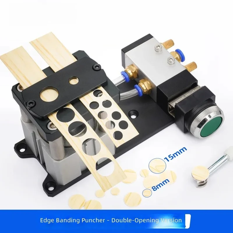 Edge Banding Punch 8mm 15mm Leather Hole Puncher Three in One Double Hole Sticker Machine for Furniture Edge Banding Repair