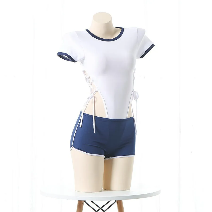 Japanese Schoolgirl Anime Cosplay Student School Swimsuit Unifrom Swimwear Outfits Women Bodysuit Pajamas Pool Party Costumes