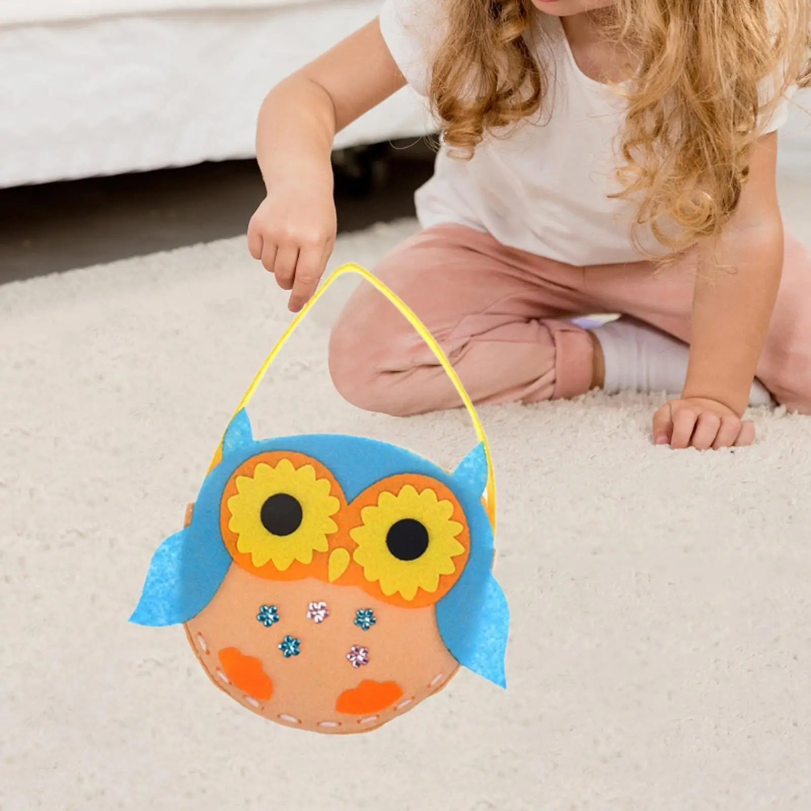 

DIY Sewing Handbag Cartoon Owl Shape Bag Making Party Favors Educational Toy