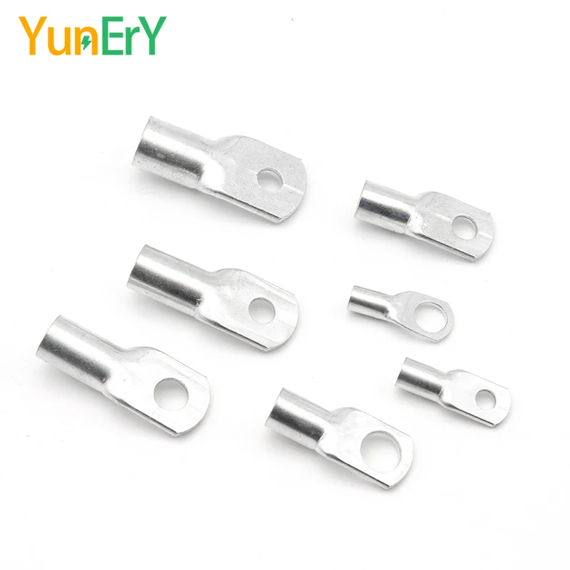 10/25/50 PCS SC6 SC10 SC16 SC25 SC35 SC50 Terminals 10-50 MM ² Cable Lug Wire Connector Thick Tinned Solder Lug 10-1/0 AWG