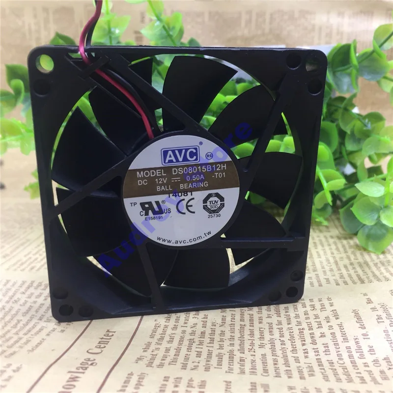 

AVC 8015 8CM 0.5A DC12V 5.7W DS08015B12H Double ball bearing 2-pin large air volume fan 4000RPM air blower