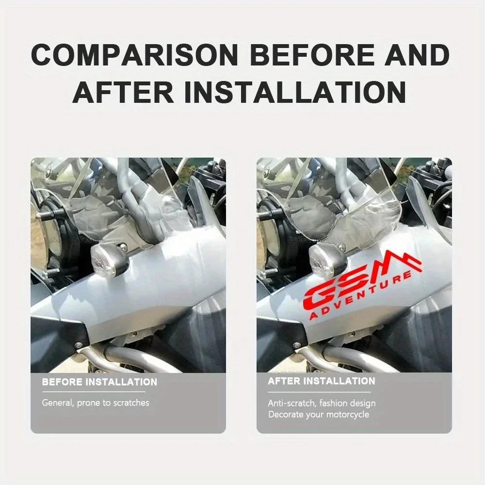 오토바이 스타일링 장식용 'GSM 어드벤처' 스티커 2개 세트 - 어드벤처 라이딩 테마 데칼 액세서리