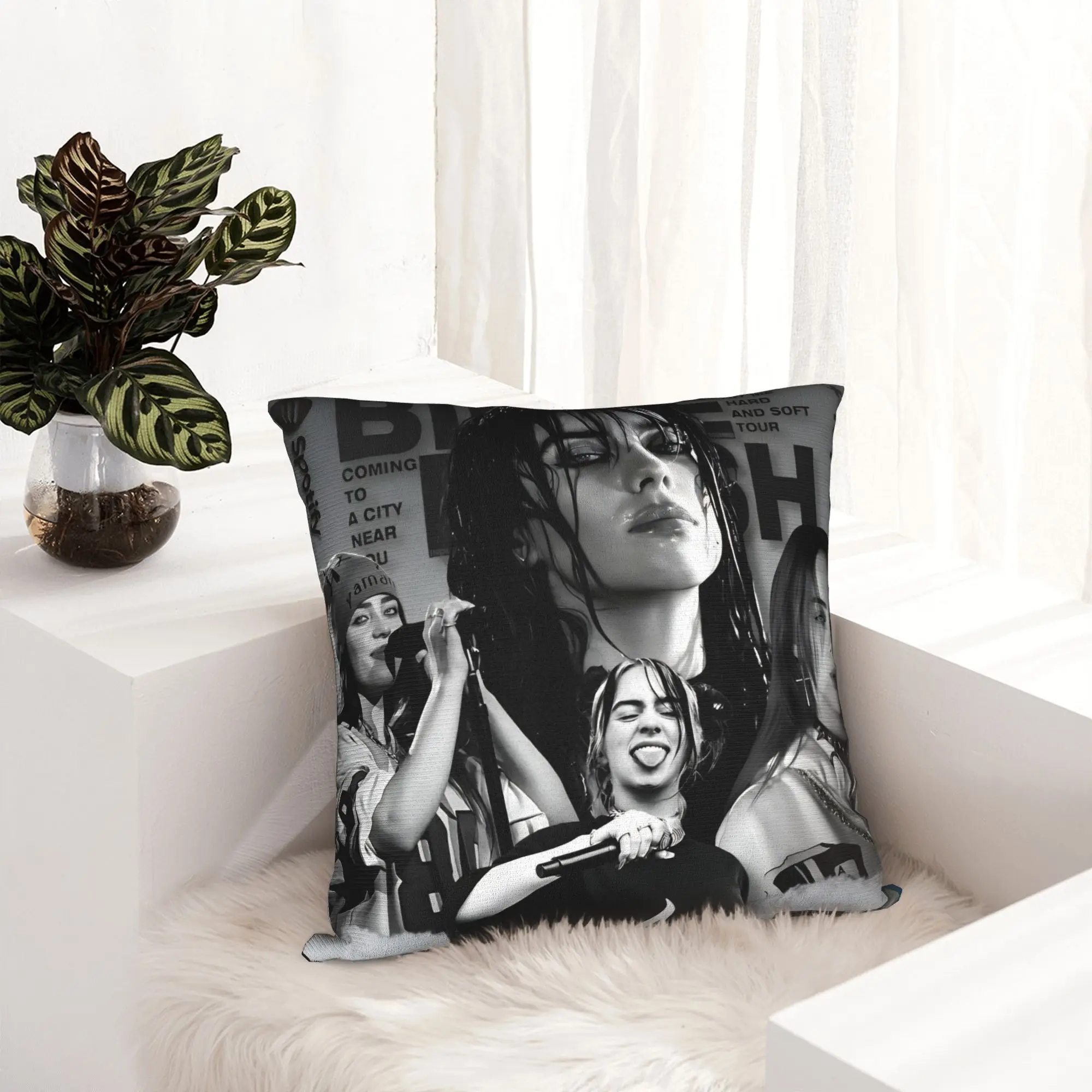 Popular Singer B-Billies Pillowcase Printing Fabric Cushion Cover Decoration  Pillow Case Cover Home Zipper 45*45cm
