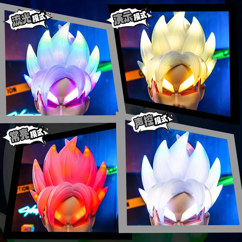 

In Stock New Super Saiyan Led Light-Up Full Face Helmet Wearable Role-Play Toy Anime Style Collection Ornament Model Toy Gifts