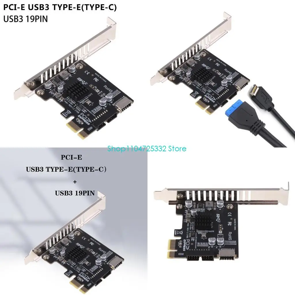 P5EA PCI-E to USB Expansion Card 5Gpbs Type E PCI for Express Card 19/20 Pin Head