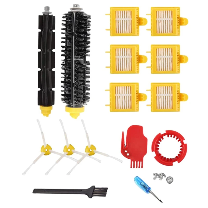 HEPA Kit pengganti sikat Roller filter, untuk Irobot Roomba 700 Series 760 770 780 790 Aksesori penyedot debu 18 buah