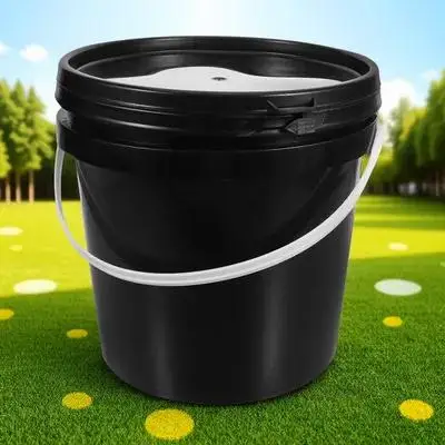 

Black Lightproof Bucket 2L Plastic Container Lightweight Durable Storage Can for Paint Pigment Home Use Round Lid Gallon Bucket