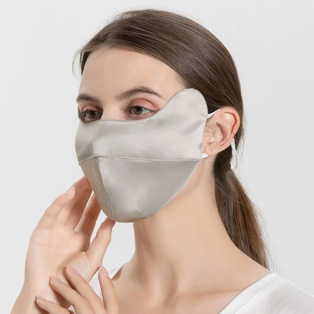 

Breathable Women Silk Mask Fashion Anti-UV Full Face Eye Protection Cycling Face Mask Sun Protection Dustproof Sunscreen Mask