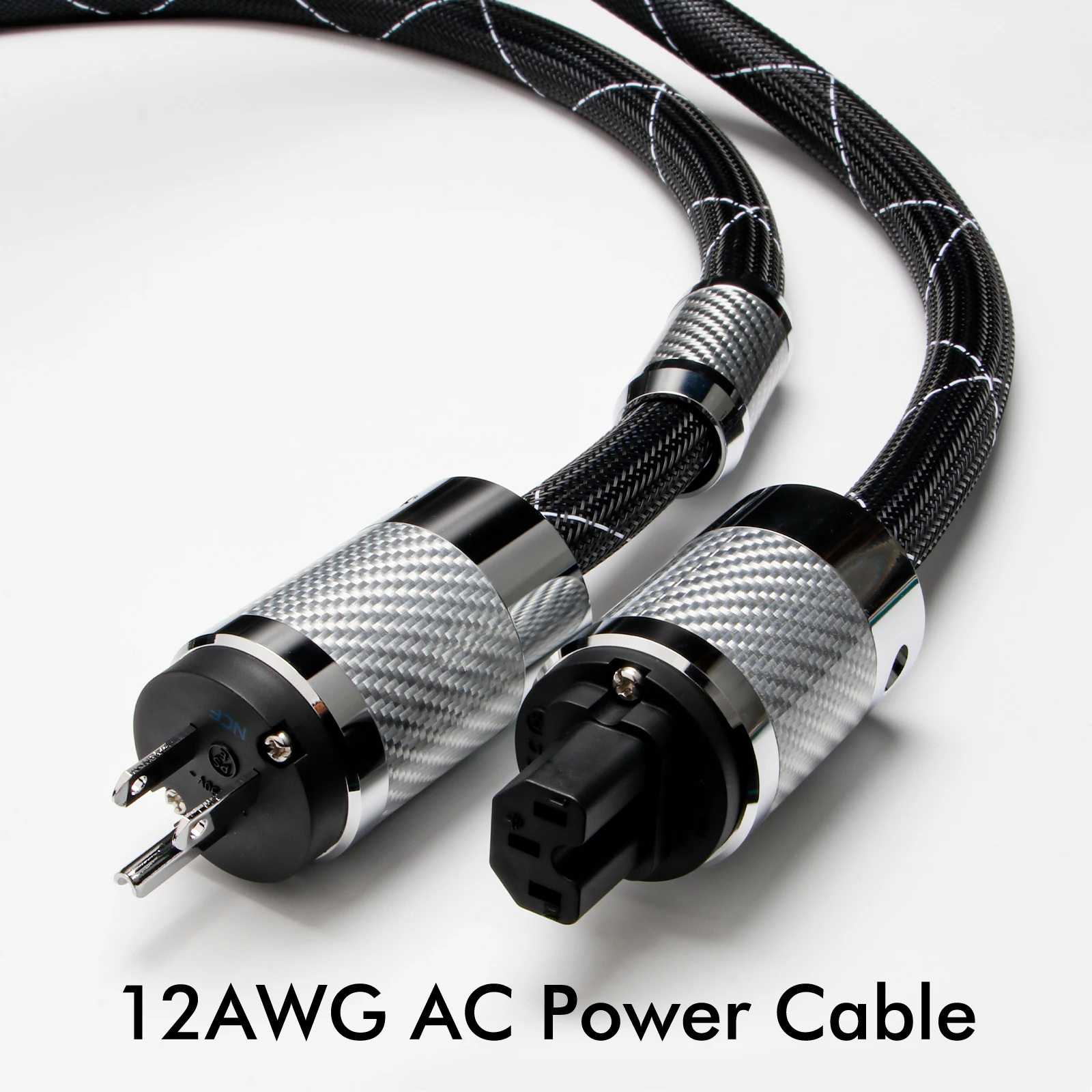 HiFi Power Cable EU US Schuko Fever Audio Cable OCC Rhodium Carbon Fiber EU/US C15 Plug