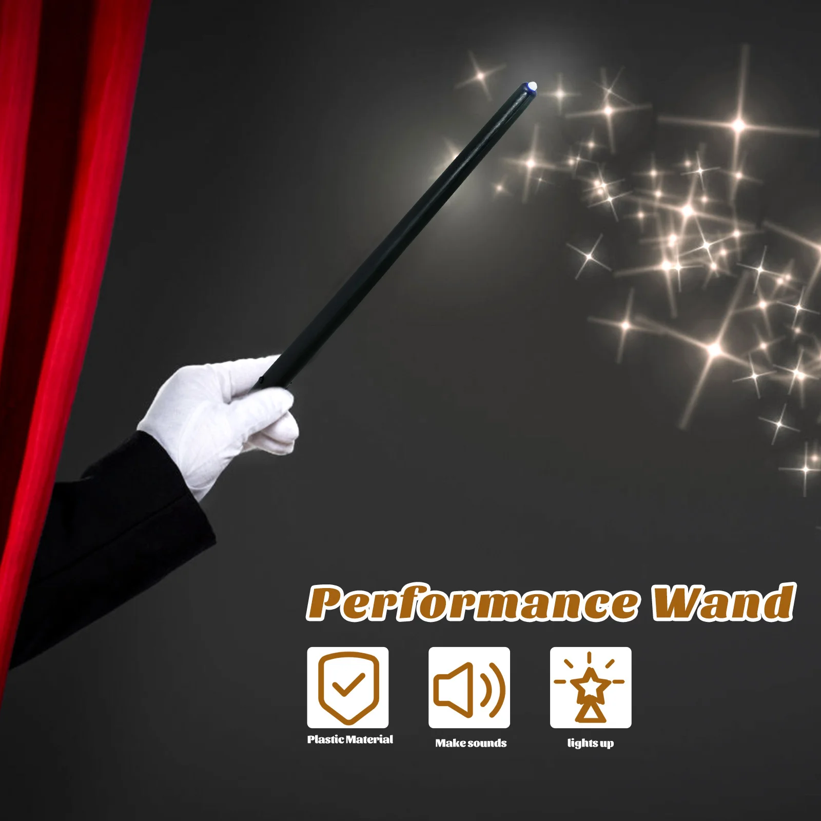 

Wands Luminous Scepter Party Magician Prop Snooker Cue Light up Toys Glowing Black for Kids Staff