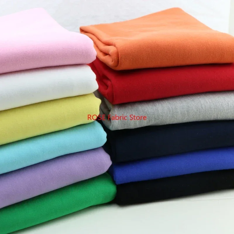 Pure Cotton Knitted French Terry Fabric Solid Thick For Sweater Hoodies Sportswear Pants DIY Handcrafts Patchwork 50X185CM Telas