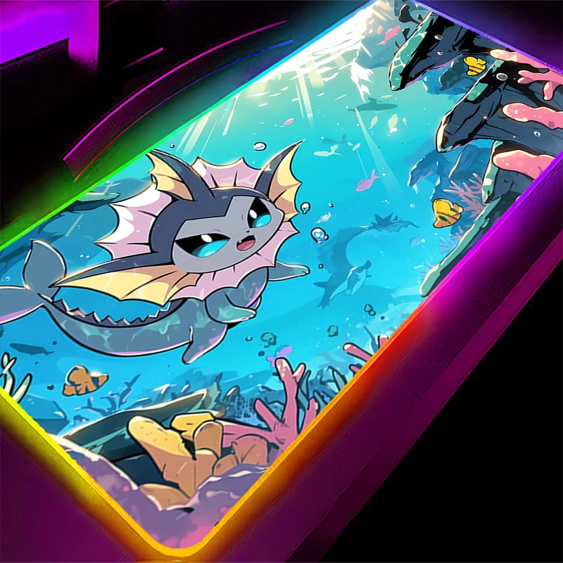 

90x40cm LED Mouse Pad Gaming Large Gamer Keyboard Desk Mat Table Carpet RGB Mousepad Pokemon Anime XXL Backlight For Computer CS