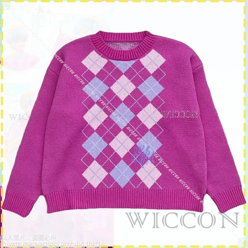 

25COSJirai только для мальчиков, косплей для маленьких мальчиков, аниме, фильм Kpop, костюм демона, ярко-розовый шерстяной вязаный костюм в стиле ретро, милый милый свитер