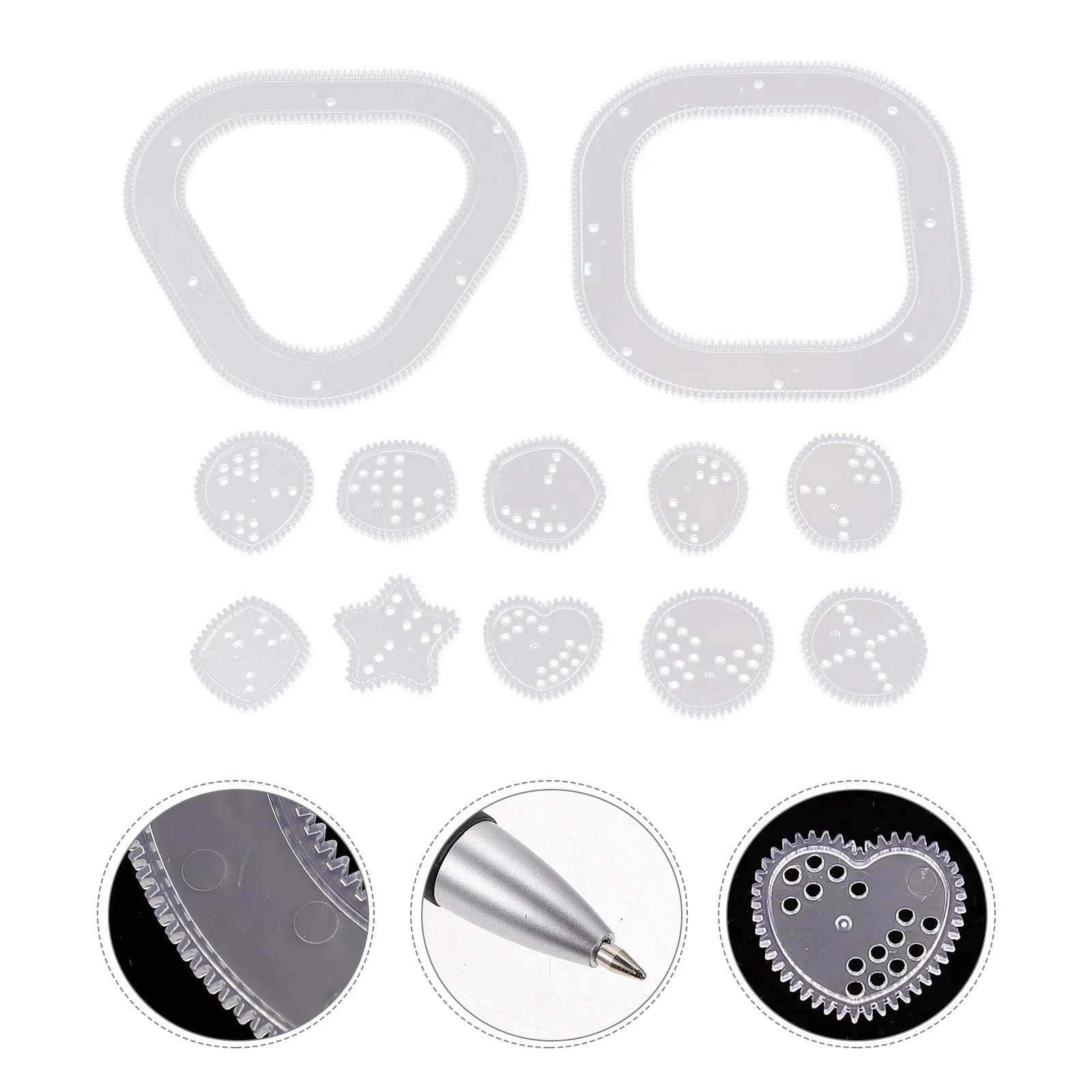 

1 Set Wanhua Ruler Set Hollow Design Multifunctional Drawing Kit for Early Education Creativity DIY Painting Templates