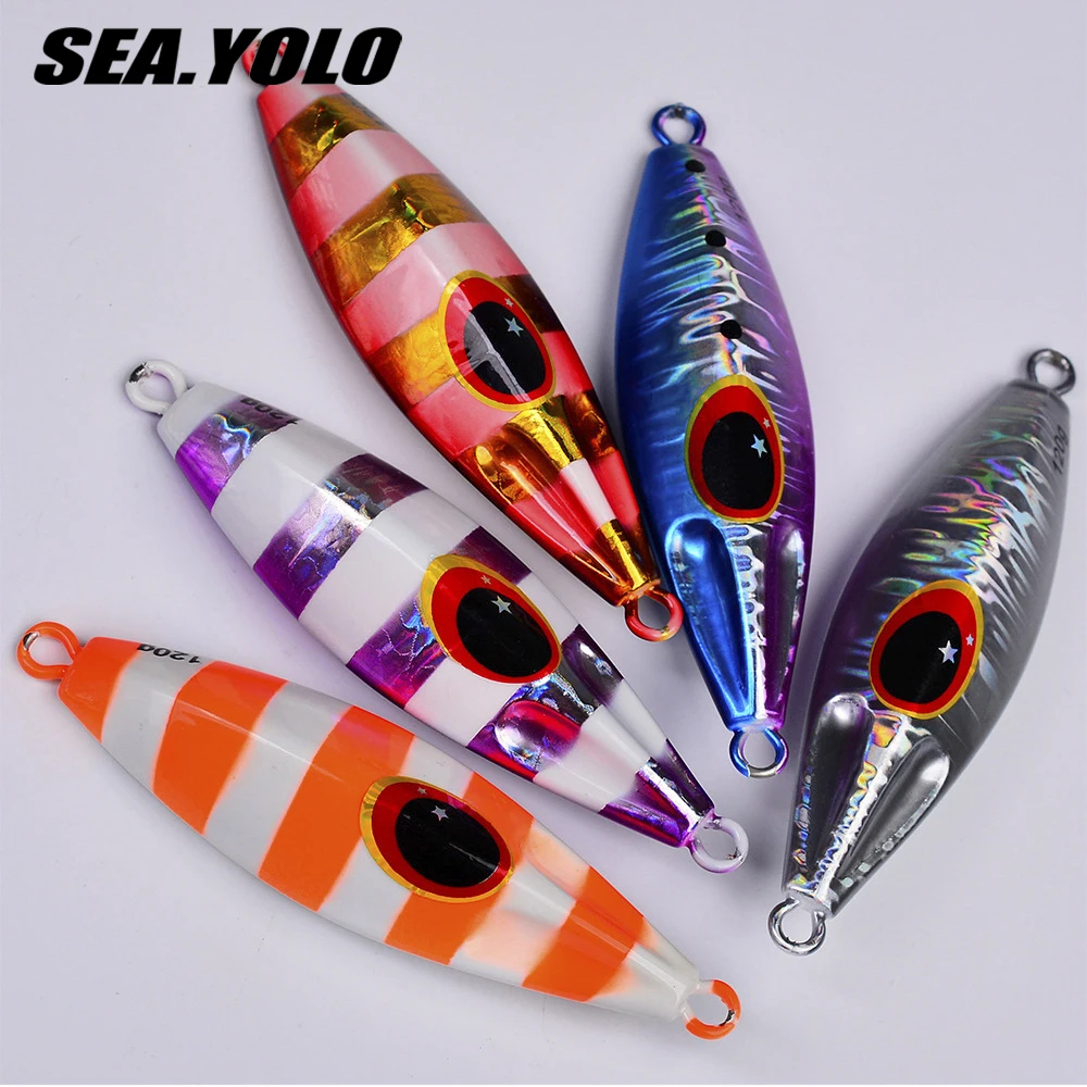 

Sea. Yolo Lure Bait JIG Metal Hard Bait Laser Luminous Lead Fish Slow Shake Artificial Biomimetic Fake Bait Fishing Accessories