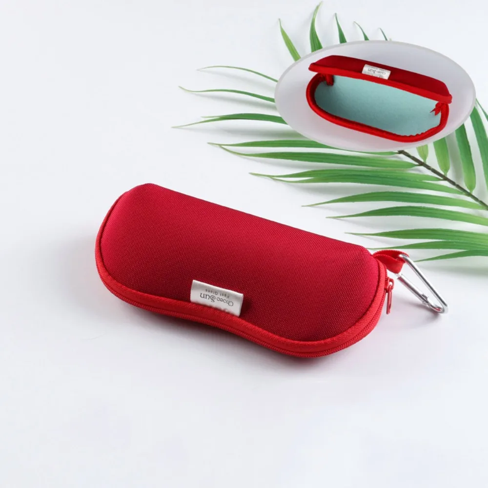 

Outdoor Canvas Eyeglasses Case Ultralight Zipper Sunglasses Case Portable with Hook Sunglasses Storage Bag