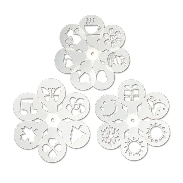 

Hot Sale Coffee Latte Powder Pad Powder Sugar Stencil Mold Environmental Protection Cake Stencil Mold