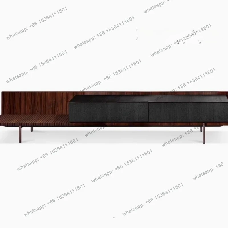 

240Cm Storage TV Stand Nordic Narrow Organizer Walnut Black Tv Cabinet Universal Designer Fernsehen Tisch Furniture Home