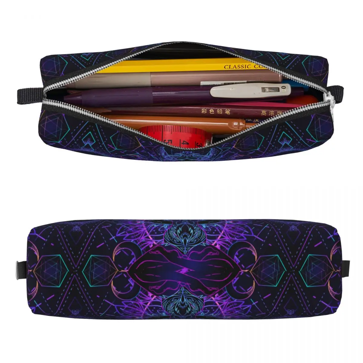 India Mandala Zen Buddha Pencil Cases Mandala Psychedelic Pencil Box Pen Box Big Capacity Bag School Supplies Zipper Stationery