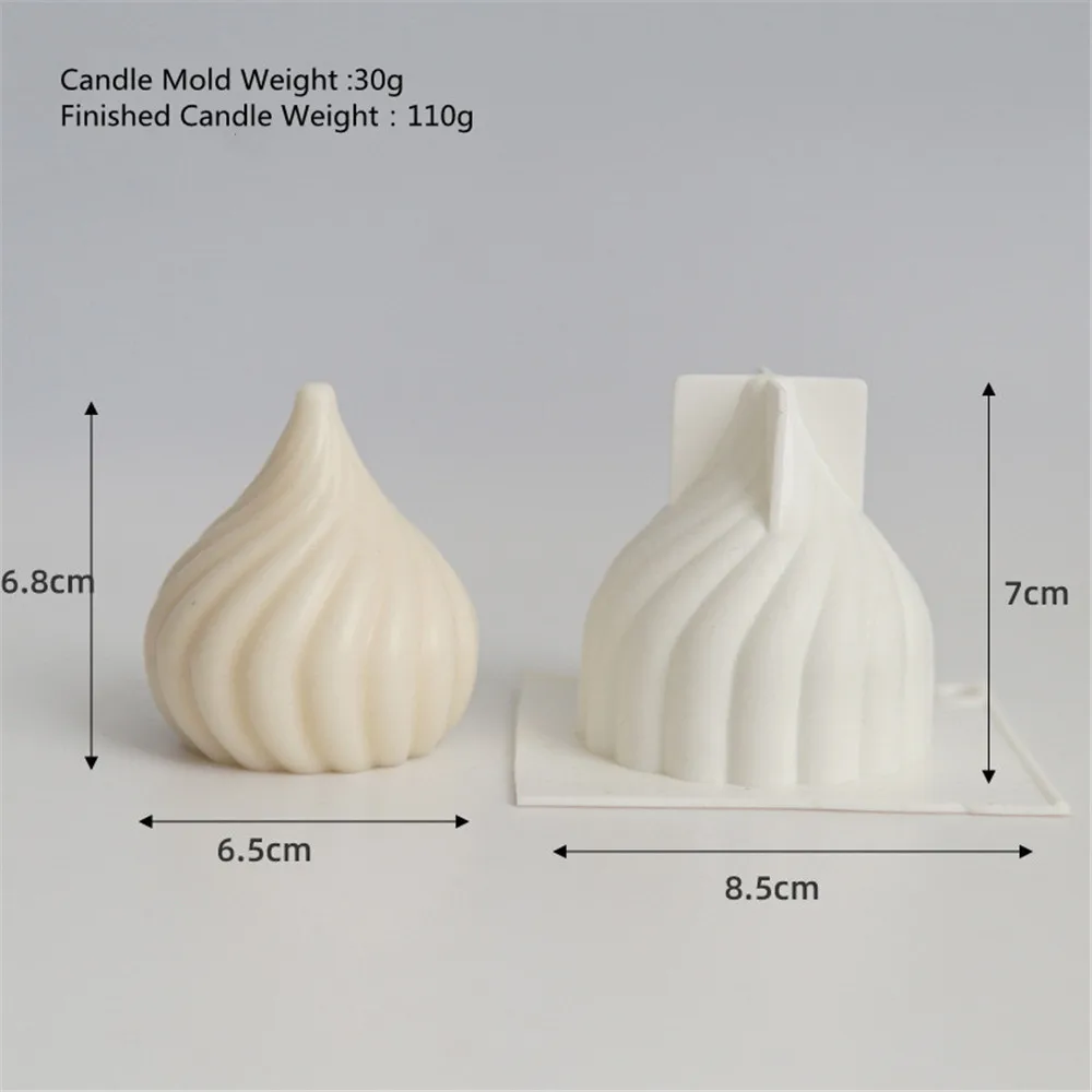 Creativo 3D Testa di Cipolla Stampo per Candela Aromaterapia Candela Stampo in Silicone Whirlwind Mousse Torta Stampo Regalo Fai da Te Decorazione