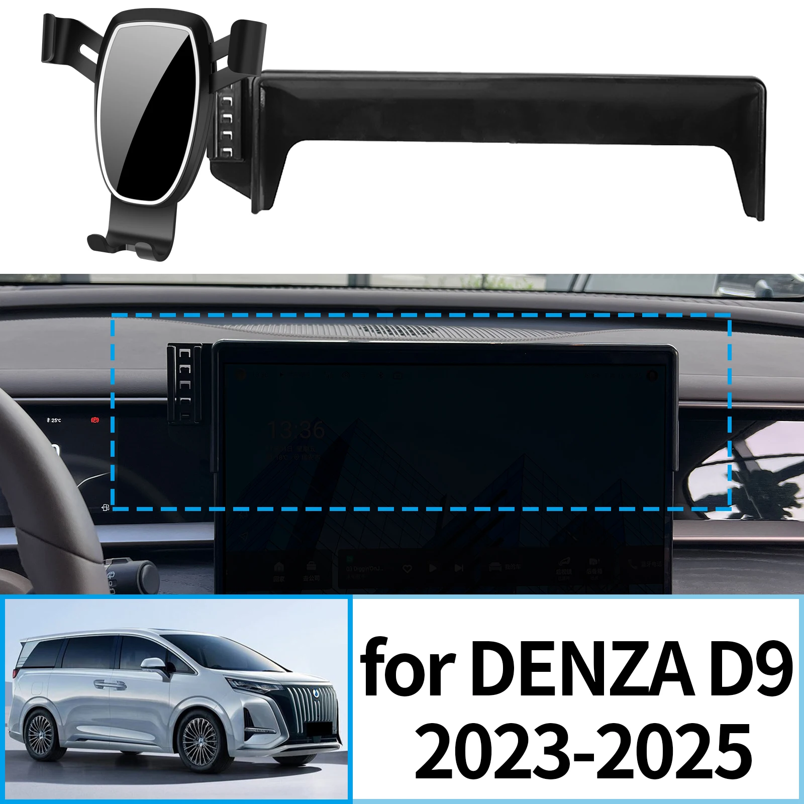 

fit for DENZA D9 2023 2024 2025 Navigation Bracke Screen Base Phone Holder Mount Car ​​accessoires