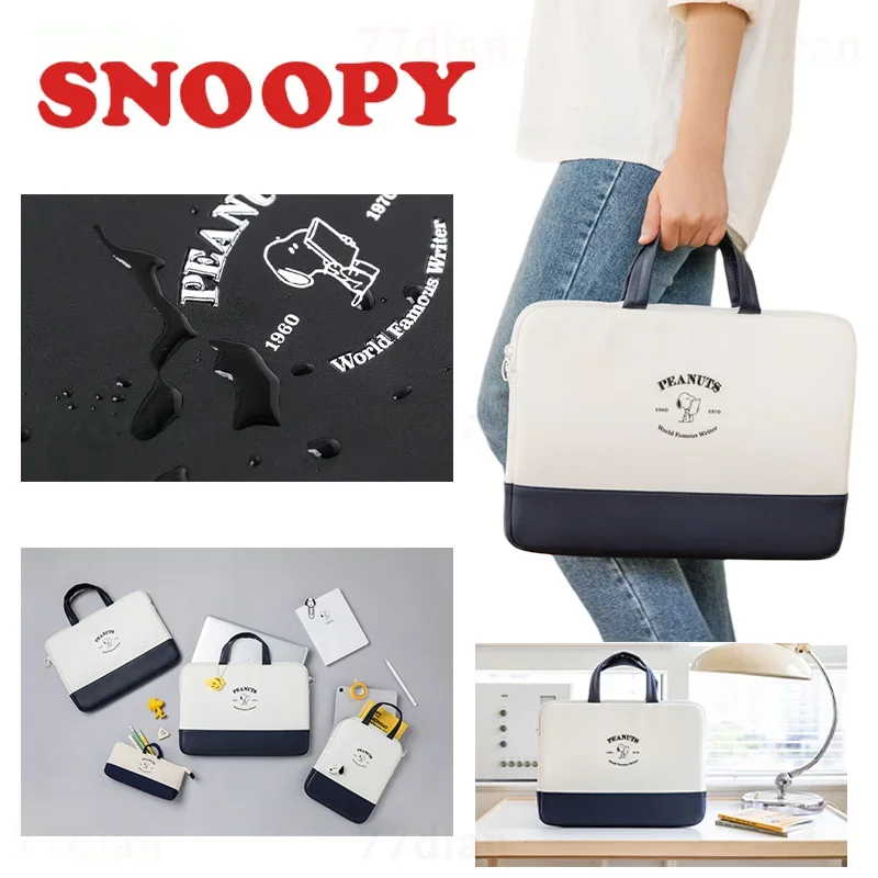 Snoopy Laptop Bag Cute Waterproof Notebook Case for Macbook Air Pro 11 13 14 15.6 Inch Cartoon Women Handbag Men Briefcase Bag